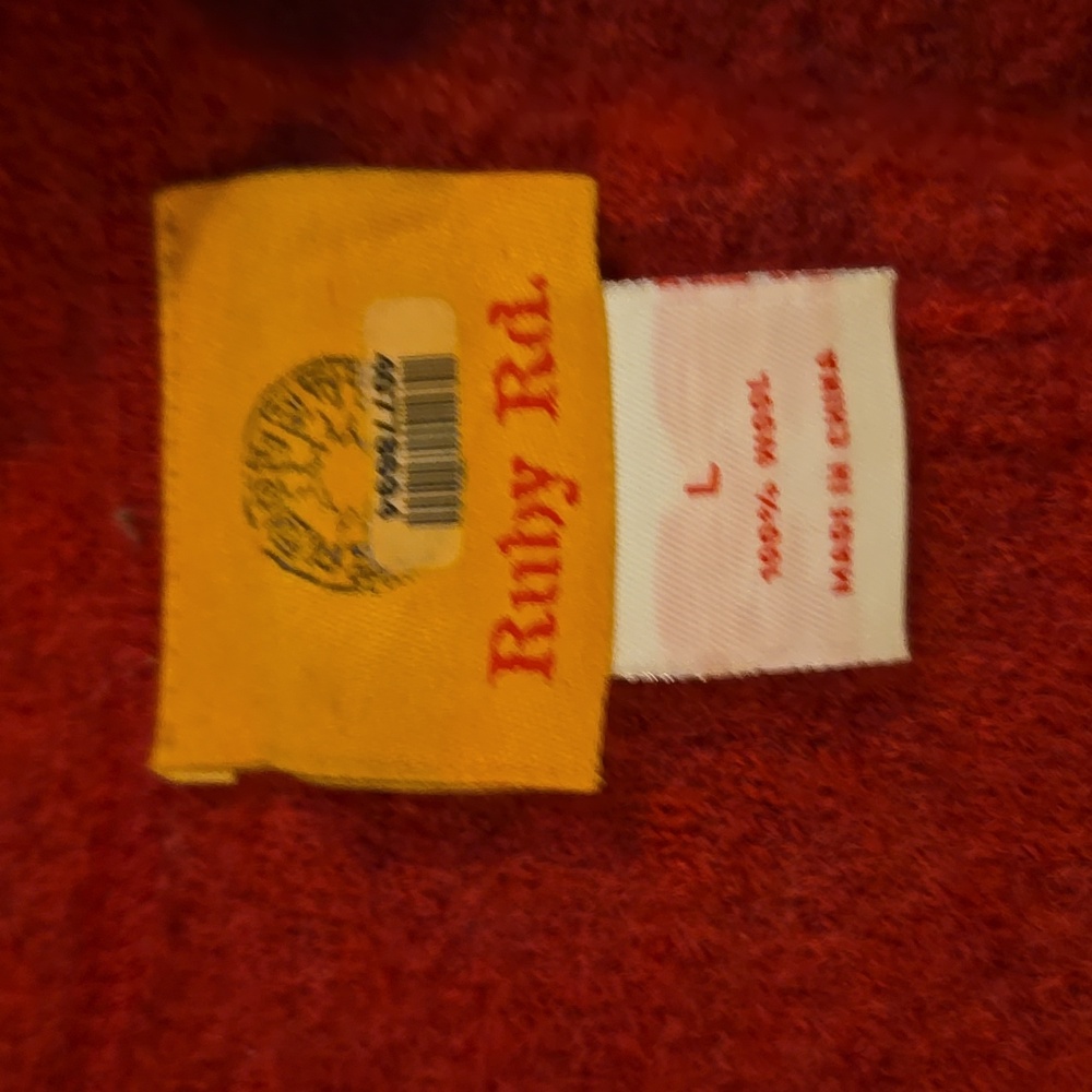 Ruby Rd Red Wool Jacket With Multicolor Rainbow F… - image 3